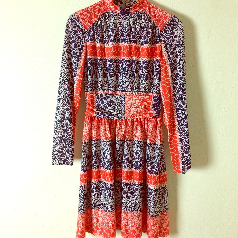 Vintage 1960s Red, White & Navy Dress